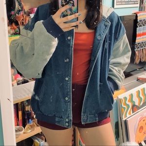vintage denim hoodie jacket